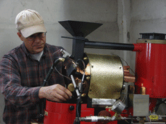 Dan at the Roaster